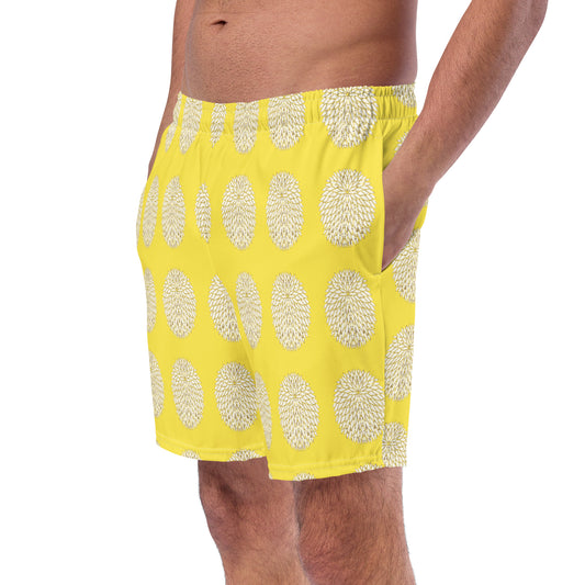 Sunburst Soiree Swim Trunks, Radiate in Style, Men's swim trunks